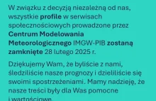 IMGW CMM zamyka wszystkie profile społecznościowe