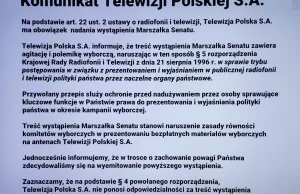 Jak TVP zapowiada marszałka senatu