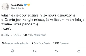 Lewicowa aktywistka ma ból d*py, że Leo DiCaprio spotyka się z młodszą o 29 lat