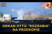 Orkan Otto "rozrabia" na Przekopie Mierzei Wiślanej .Sztorm na Bałtyku.18.02.