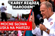 Tusk na marszu miliona serc nazywa Kaczyńskiego "karłem"