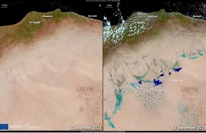Cyklon na morzu śródziemnym stworzył jeziora na pustyni w Libii