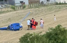 Mazowsze. Śmigłowiec rozbił się na polu. Zahaczył o linie energetyczne