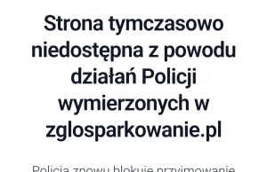Strona zglosparkowanie.pl niedostępna z powodu działań Policji.