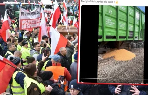 Gorąco na proteście rolników. Wysypali zboże na tory