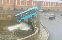 Autobus wpadł do rzeki. W centrum miasta