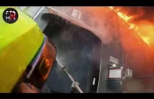 Pożar hali produkcyjno-magazynowej nagranie z pierwszej osoby