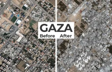 Zdjęcia Satellitarne pokazujące skalę ludobójstwa w Gazie, Palestyna 25.10.23