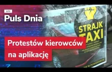 Protest taksówkarzy z aplikacji - zbyt niskie stawki oraz wysoka prowizja.