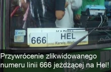 Przywrócenie zlikwidowanego numeru linii 666 jeżdżącej na Hel!