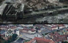 Zamek Królewski w Warszawie 1945 i teraz