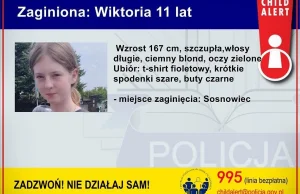 Zaginięcie 11-letniej Wiktorii z Sosnowca. Policja uruchomiła Child Alert.