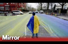 4 Osoby Aresztowane Po Malowaniu Ukraińskiej Flagi Przed Ambasadą Rosji