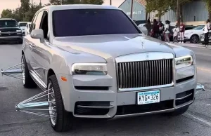 Skradziony Rolls Royce znaleziony z trzepaczkami na felgach