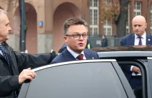 Wybory samorządowe 2024. Szymon Hołownia pędził limuzyną na partyjny wiec
