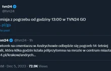 TVN24 organizuje live z pogrzebu nastolatki. Oczywiście PPV