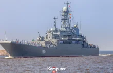 Rosyjski okręt desantowy zakotwiczył przy niemieckim wybrzeżu