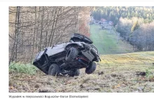 Chciał wjechać autem na Dzikowiec. Stoczył się 200m w dół