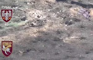 Ork łapie gołymi rękami ukraińskiego drona FPV.