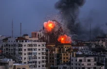 Minuty nagrań wybuchów i bombardowań Gazy w odpowiedzi Izraela