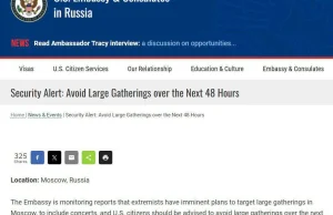 Amerykanie ostrzegają przed zamachami w Moskwie