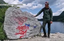 Wandale dewastują Tatrzański Park Narodowy. Graficiarze bazgrają po skałach.