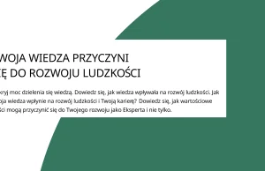 Twoja wiedza przyczyni się do rozwoju ludzkości