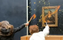 "Mona Lisa" zaatakowana przez protestujących. Oblali obraz zupą