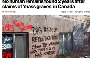 Nie znaleziono szczątków w rzekomych masowych grobach przy kościołach w Kanadzie