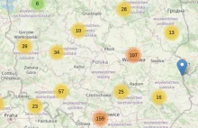 Mapa węzłów meshtastic w Polsce