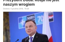 Prezydent Duda: Rosja nie jest naszym wrogiem