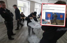 Tak wyglądają wybory w Rosji. Uzbrojony wojskowy w kabinach do głosowania