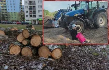 Trwa blokada wycinki drzew w Krakowie. Aktywiści przykuli się do maszyn