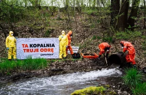 Greenpeace zablokował wylew solanki, kopalnia straszy konsekwencjami
