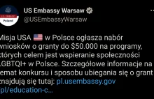 Ambasada USA w Warszawie daje $50.000 na promowanie LGBQTI+ w Polsce