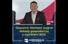 Mentzen wygrał debatę gospodarczą z wynikiem 90%