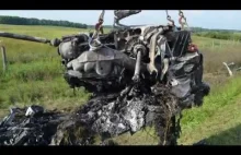 Wypadek Lamborghini Huracan przy prędkości 312km/h. Nagranie ze środka auta.