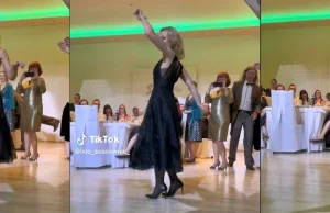 Taniec dyrektor IX LO w Sosnowcu tańczy jak Wednesday