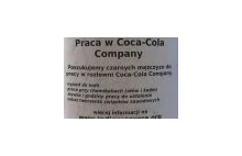 Dziwne ogłoszenie oferty pracy dla czarnych mężczyzn w rozlewni Coca-Coli