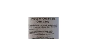 Dziwne ogłoszenie oferty pracy dla czarnych mężczyzn w rozlewni Coca-Coli