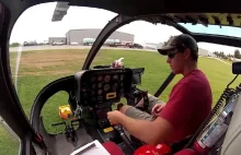 Opryskiwanie pola śmigłowcem Bell 206