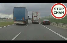 BMW hamuje przed ciężarówką na S8