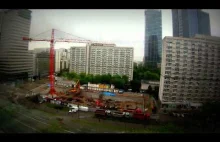 Timelapse - jeden dzień na placu budowy budynku Q22 w Warszawie (03.06.2014)