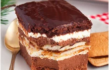 Ciasto czekoladowe z kremem i ciasteczkami - I Love Bake