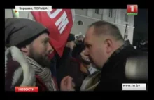 Białoruska telewizja o sytuacji w Polsce