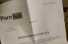 Wezwanie do zapłaty za korzystanie PornHuba! Ciekawa próba oszustwa