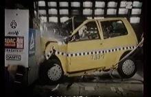 Fiat Cinquecento + Renault Twingo - crash test z 1993r