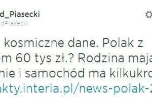 Red. Piasecki zaskoczony biedą Polaków. "60 tys. to dużo?"