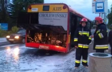 Pożar autobusu w Ursusie