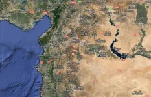 interaktywna mapa wojny domowej w Syrii.